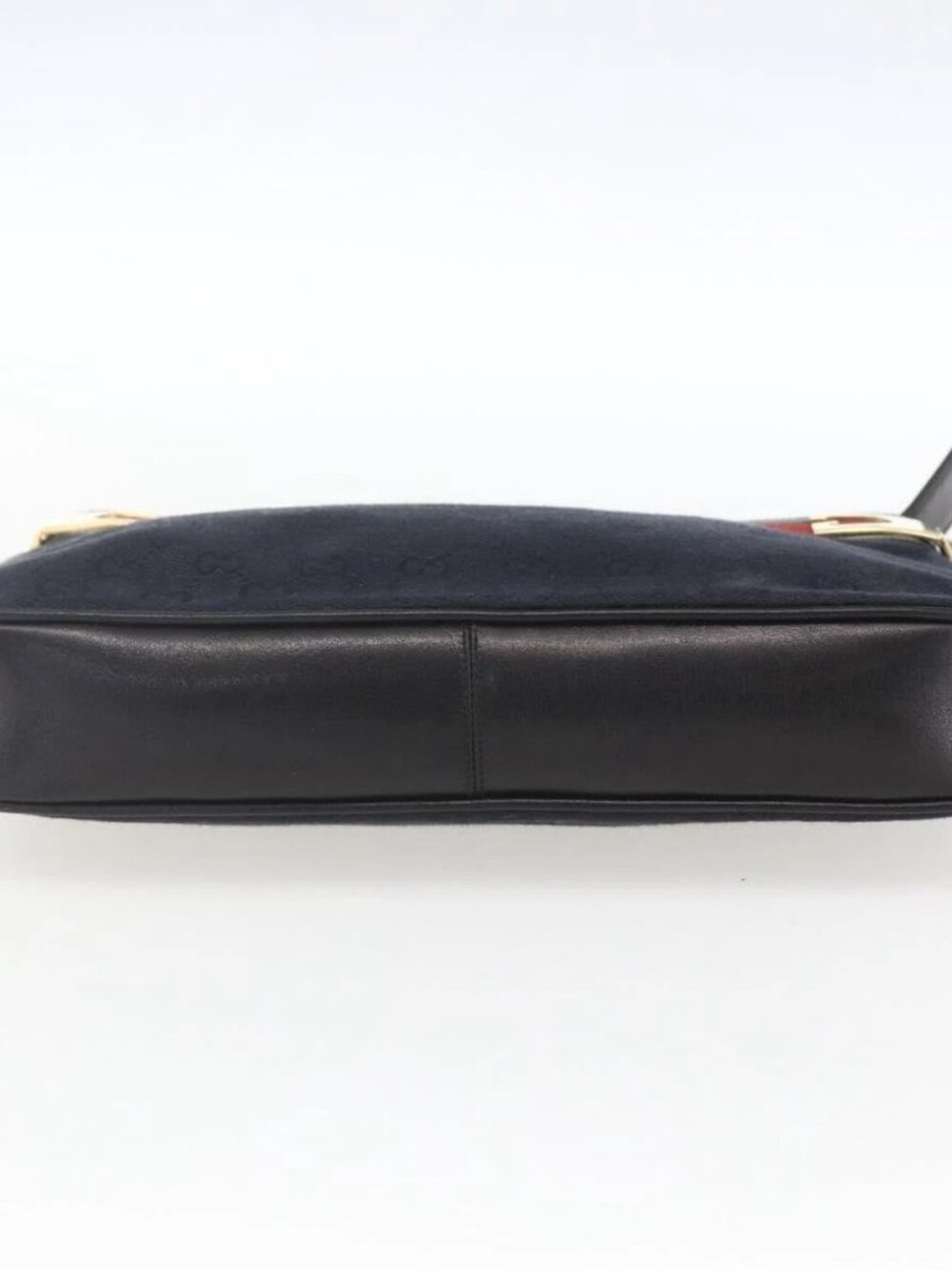GUCCI GG Canvas Web Sherry Line Shoulder Bag Black Red Green Auth 162953 - Picture 7 of 16
